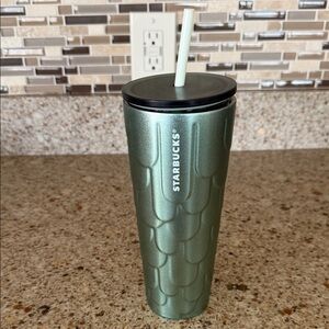 Starbucks Metallic Green Tumbler with Black Lid